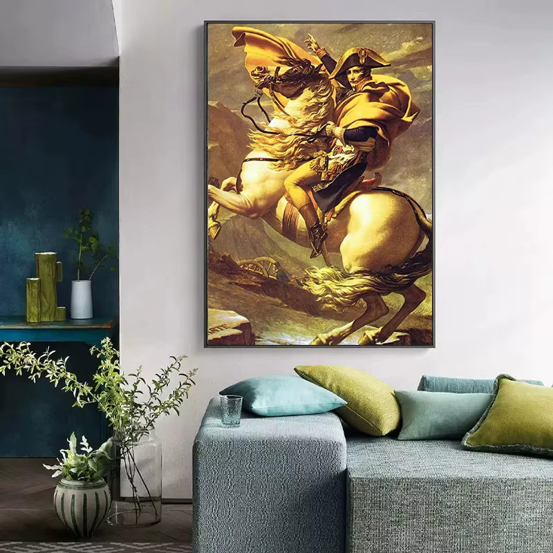 Potdemiel Napoleon Bonaparte Portrait Crossing The Alps Coronation of Napoleon I Gemälde auf Leinwand, Mehrfarbiges Wandbild für dein Wohnzimmer - Bild 3