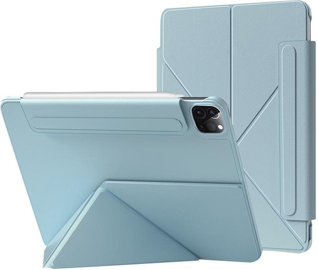 Dünne Magnet Hülle für Apple iPad Pro 11 12.9 13 M4, iPad Air 7 5, iPad Mini 6 7 und iPad Pro 11 2020-2022 mit Faltständer in Blau - Bild 1
