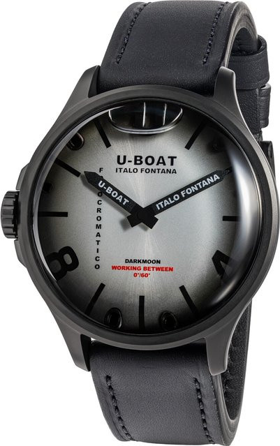 U-Boat Herrenuhr Darkmoon Kama, Quarz, Edelstahl, 47 mm, Leder, Grau - Bild 1