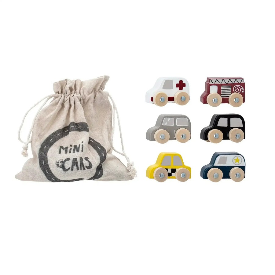 Bloomingville Mini Avin Spielzeugauto Set Holz Mehrfarbig - Bild 1