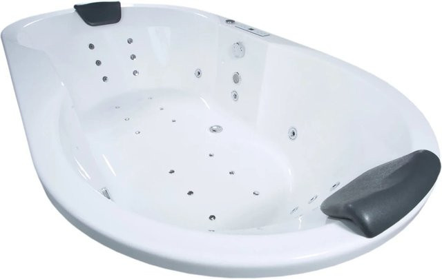 Basera Corvo Classic Indoor Podest-Whirlpool Badewanne in Hochglanz Weiß B: 195 cm, T: 100 cm - Bild 1