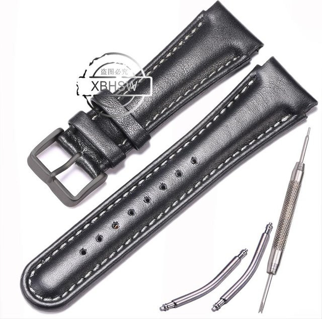 Uhrenarmband Leder, 22mm, Schwarz, Herren, Unisex - Bild 1