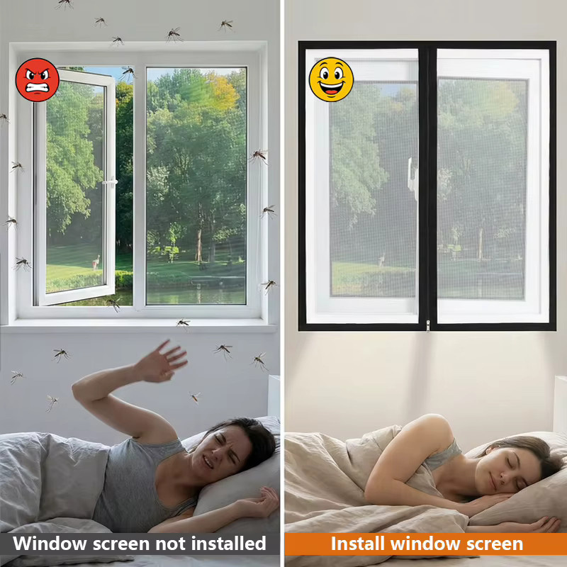 TranquilTouch Fliegengitter Weiß mit schwarzem Reißverschlussrand, atmungsaktives Insektennetz zur einfachen Aufklebeinstallation, abnehmbar und wiederverwendbar - Bild 5