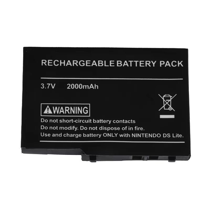 Wiederaufladbarer Ersatzakku für Nintendo NDS DS Lite, NDSL und DSL in Schwarz mit 2000 mAh und Schraubendreher - Bild 2