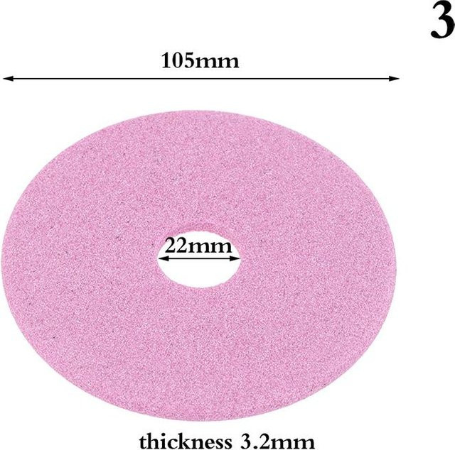 Eyaia Elektrischer Kettensägenschärfer mit Diamant-Schleifscheibe und Keramik-Polierscheibe, Farbe: Pink, Durchmesser: 105 mm, Bohrung: 22,2 mm, Breite: 3,2 mm - Bild 1