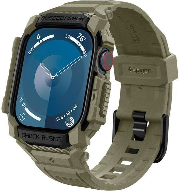 Spigen Hülle für Apple Watch Series 10 46mm, Silikon, Khaki - Bild 1