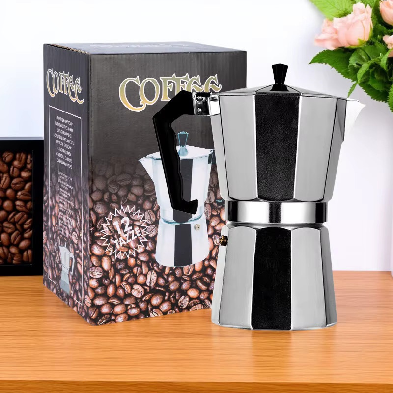 RSCHEF Moka-Kanne aus Aluminium in Silber für Espresso und klassischen Kaffee - Bild 2