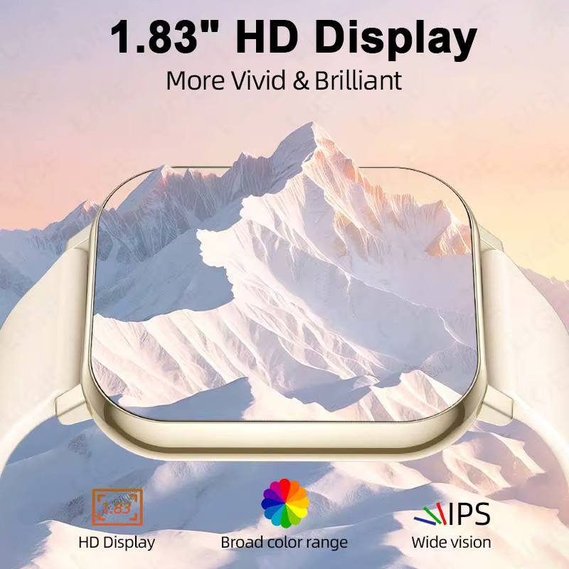 LIGE Smartwatch mit 1,83 Zoll HD-Display für Damen und Herren mit Gesundheitsüberwachung, Bluetooth-Anruf und wasserdichtem Gehäuse für Android und iOS - Bild 2