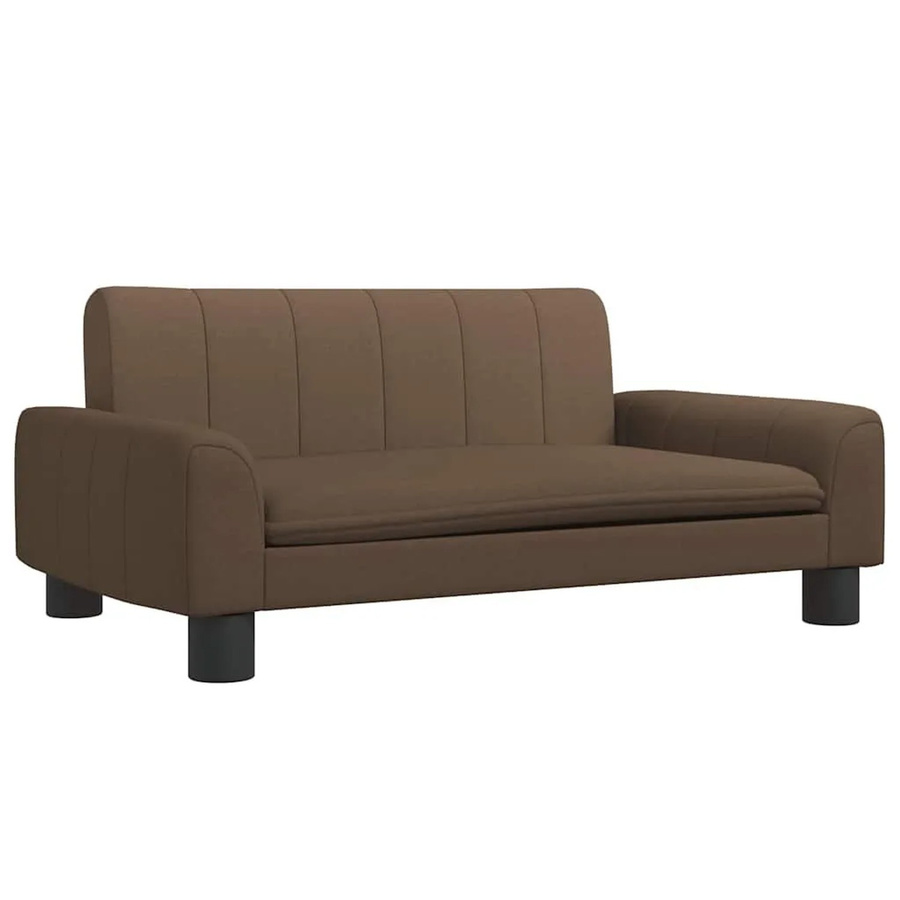 vidaXL Kindersofa aus Stoff in Braun mit Kiefernholz und Schaumstoff, B/T/H: 70 x 45 x 30 cm - Bild 2