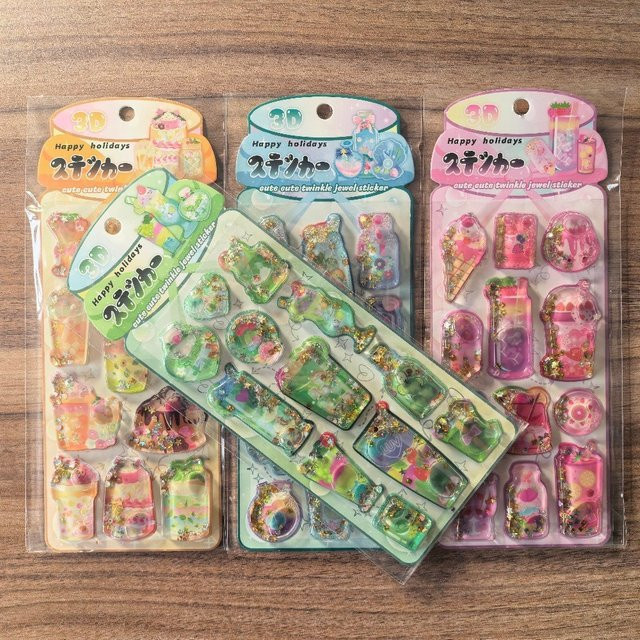 4-teiliges Set 3D-Wasseraufkleber in Multicolour für Scrapbook, Tagebuch und Dekoration von RecordingYourLife Store - Bild 1