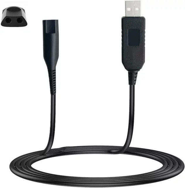 USB-C Ladekabel für Braun Rasierer Serie 1 bis 9, 12V Stromkabel in Schwarz - Bild 1