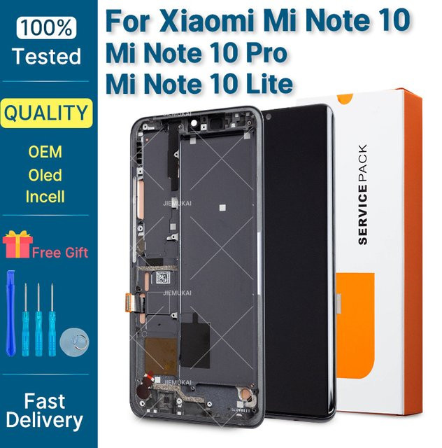 Premium LCD Touchscreen Ersatz Display in Schwarz für Xiaomi Mi Note 10 Pro und Mi Note 10 Lite M1910F4S M2002F4L - Bild 1