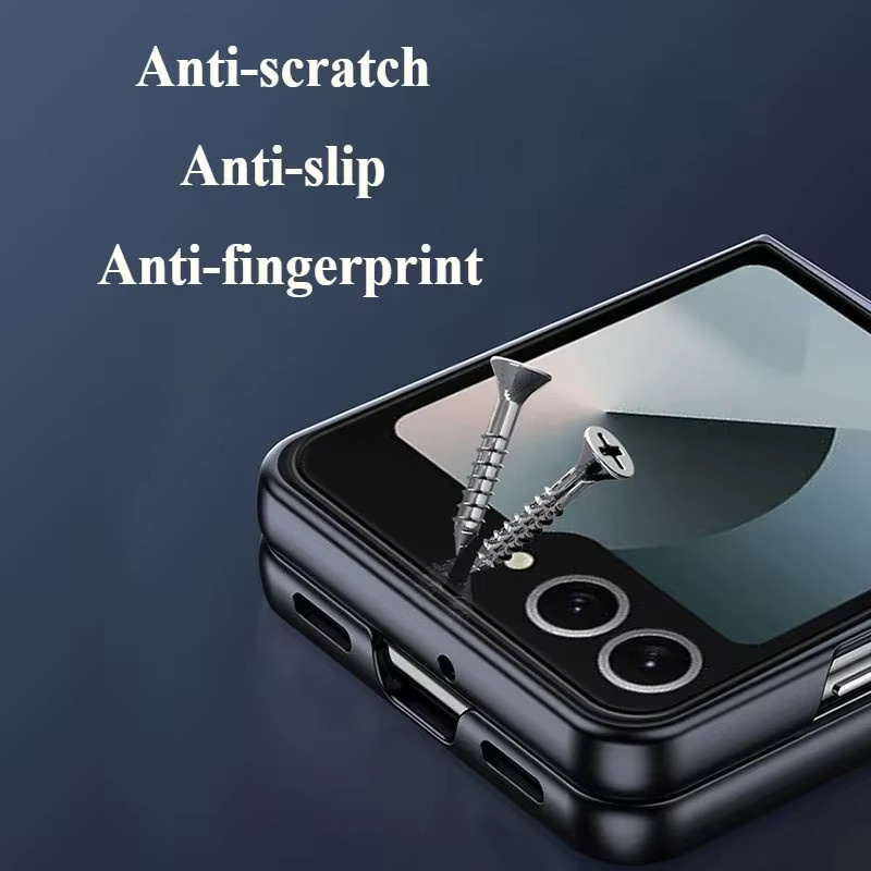 Galvanisierte AG Frosted Matte Magnet Wireless Ladehülle für Samsung Galaxy Z Flip 7FE 6 5 4 3 in Grau, schlanke sturzsichere Schutzhülle - Bild 2