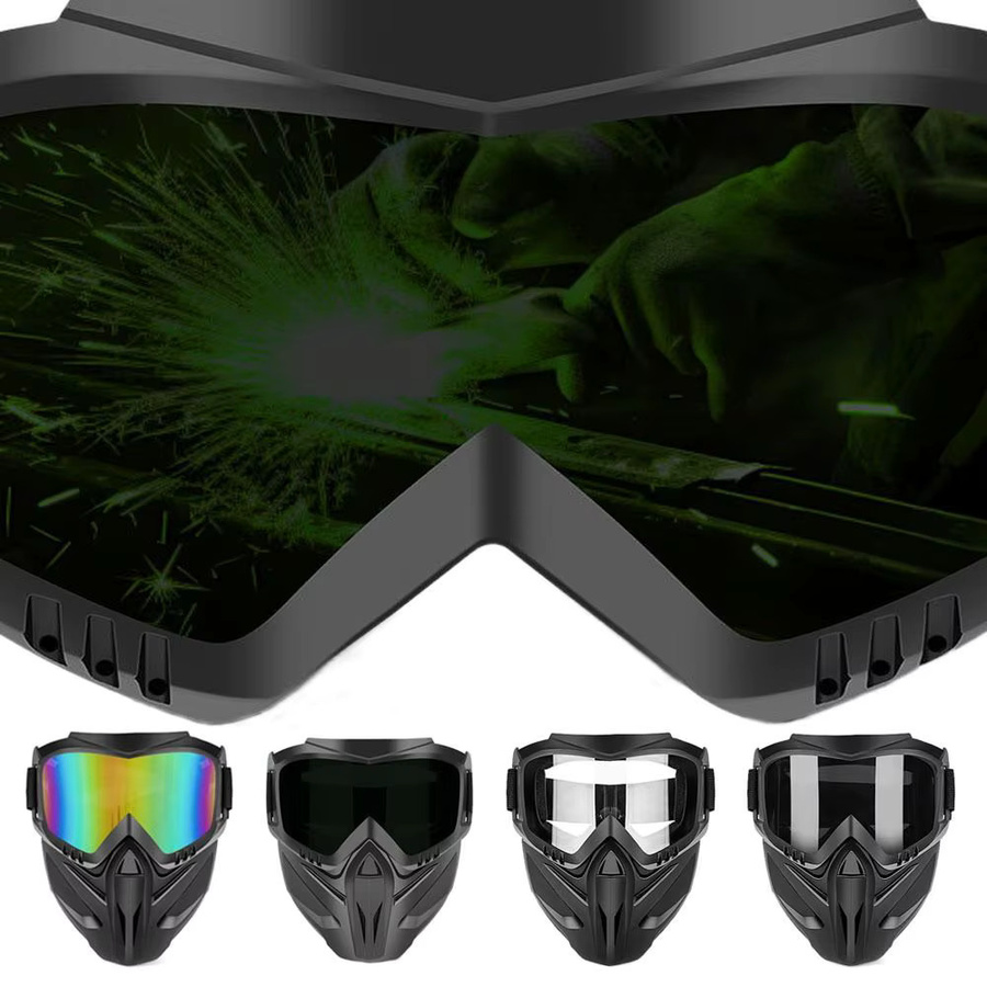 Schlagfeste Schweißbrille mit automatischer Verdunkelung und abnehmbarer Schnitt-Schweißmaske in Schwarz - Bild 2