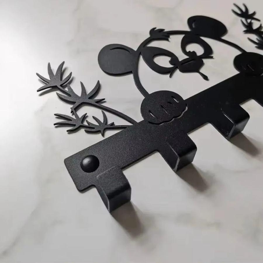 CIFBUY Panda Wandkunst aus Aluminium in Schwarz als moderne Metall-Dekoration - Bild 4