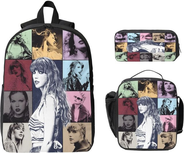 Fancy Style Studio Schultaschen Set für Kinder mit Rucksack, Federmäppchen und Brotdose, 3-teiliges Set, Multicolour - Bild 1