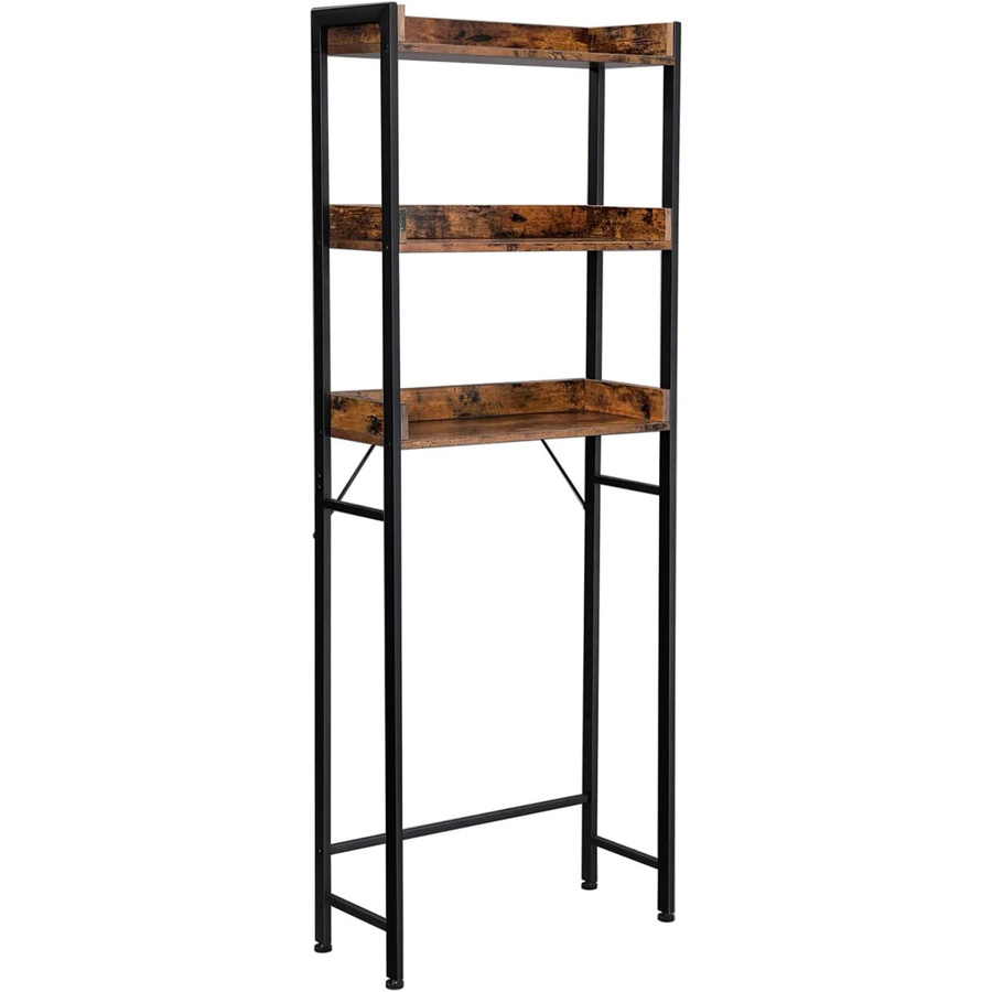 Vasagle Badezimmerregal mit 3 Ebenen in Braun-Schwarz, B/T/H: 63 x 25 x 165 cm - Bild 2