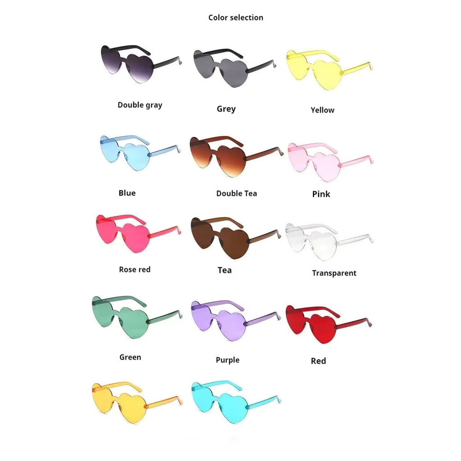 ZUXUB Sonnenbrille Herzform, randlos, blau, Kunststoff - Bild 2