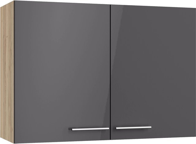 Küchen-Oberschrank Optifit Jonte in Anthrazit-Wildeiche, B/H/T: 100 x 70,4 x 34,9 cm - Bild 1