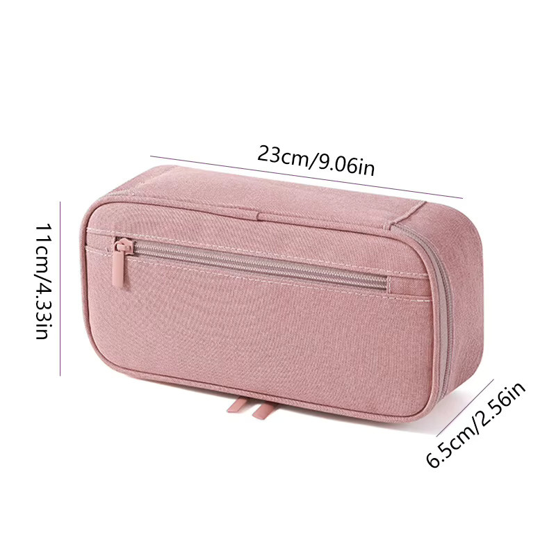 Stiftetasche mit 2 Schichten für Schreibwaren und Kosmetik in Textilqualität, erhältlich in Schwarz und Pink - Bild 2