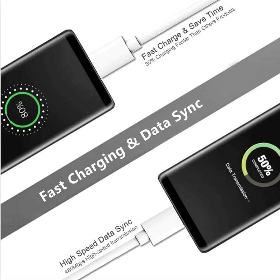 Tonsiny Micro USB Kabel 3er Pack in Weiß für Android Smartphones und Geräte - Bild 2