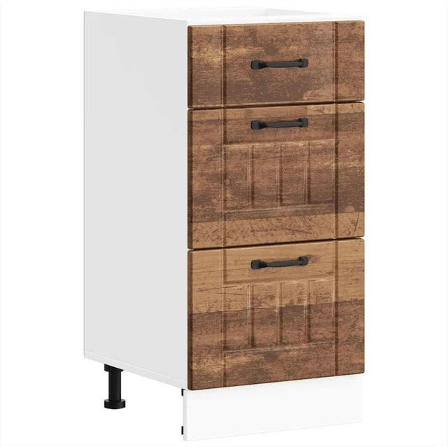 DELUKE Küchenunterschrank MARO in Altholz-Optik mit Schublade, Farbe: Braun, B/T/H: 40 x 46 x 81,5 cm - Bild 1