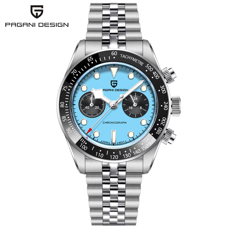 Pagani Design Chronograph, Quarz, Edelstahl, Saphirglas, Blau, Herren - Bild 6