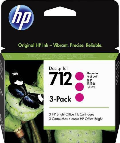 HP 712 Original Tintenpatrone Magenta 3er-Pack für DesignJet T210, T230, T650, 29 ml pro Patrone - Bild 2