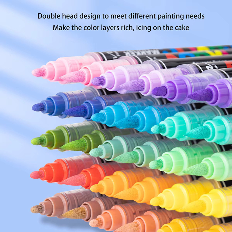 Doppelseitige Acryl-Farbmarker mit 36 Farben, Permanente Kunstmarker mit Pinselspitze zum Skizzieren und Zeichnen für Erwachsene, Multicolour - Bild 3