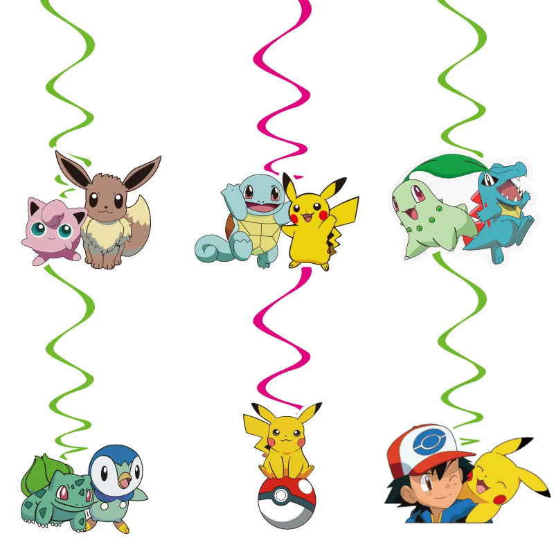 Pokémon Pikachu Party-Dekorationsset von TAKARA TOMY mit Banner, Tortendekoration und Ballons in Mehrfarbig - Bild 2