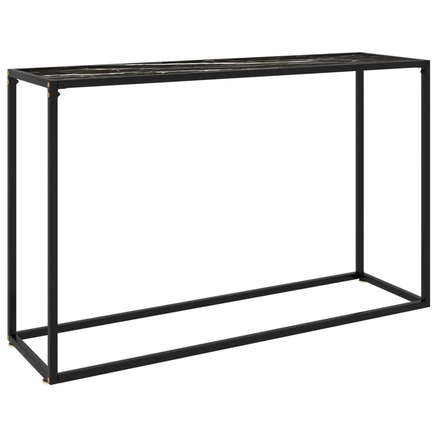 vidaXL Konsolentisch modern in Schwarz und Weiß mit Hartglas, B/T/H: 120 x 35 x 75 cm - Bild 2