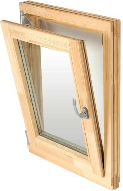 Panto Holz-Aluminium Dreh/Kipp Fenster in Braun und Beige, B: 90 cm, H: 120 cm, Tiefe: 6,8 cm, DIN L - Bild 1