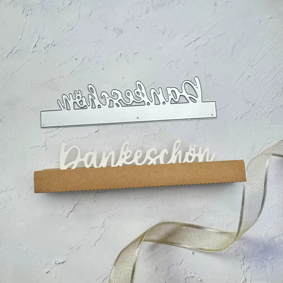 Metall-Stanzformen Dankeschön in Silber für DIY Scrapbooking und Kartenherstellung - Bild 2