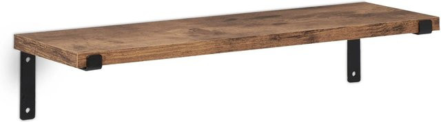 Relaxdays Wandregal 2er Set im Industrial-Look in Braun und Schwarz, B/T/H: 48 x 15,5 x 9,5 cm - Bild 1