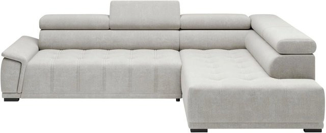 Premium Living Ecksofa Gremio L-Form Rechts Grauweiß mit verstellbarer Kopfstütze und Lift-up-Sitzfunktion, Breite: 283 cm, Tiefe: 206 cm, Höhe: 45 cm - Bild 1