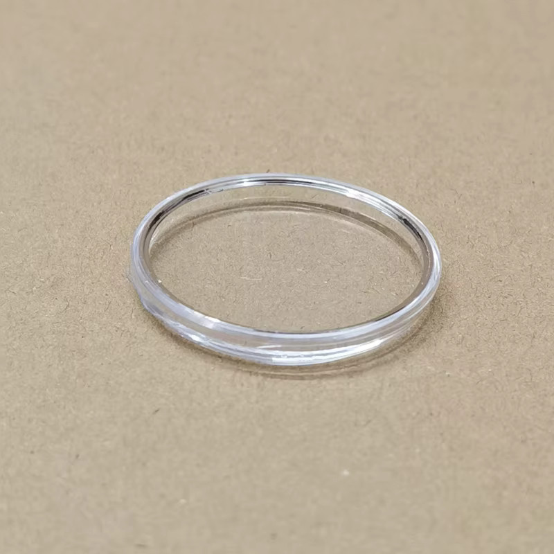 Kunststoffdeckel Uhrglas, silberner Ring, Unisex - Bild 2