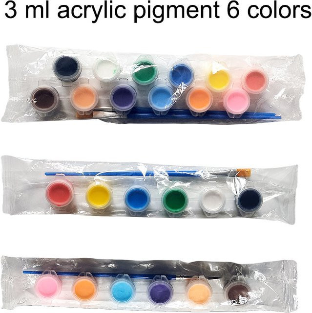 Acrylfarben-Set mit 6 Farben in Multicolour für Kunstmalerei und Graffiti, 3 ml pro Farbe - Bild 1