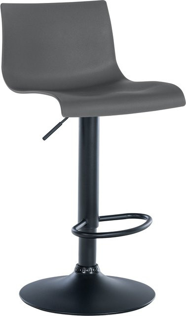 CLP Barhocker Branford Modern in Grau mit Lehne und höhenverstellbarem Metallgestell - Bild 1