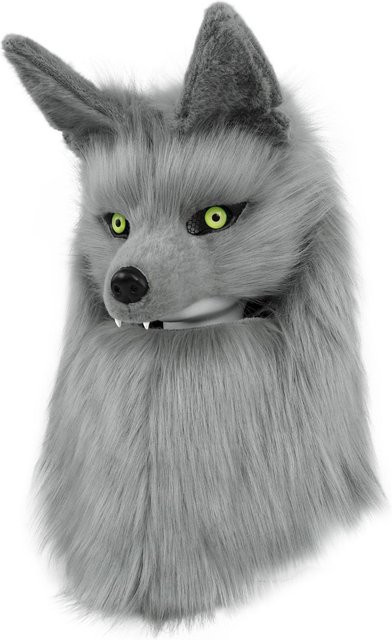 YIRAN Kopfmaske Wolf Hund, Plüsch, Grau, ab 14 Jahren - Bild 1