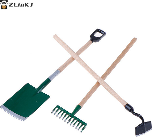 MYPANDA Metall-Gartengeräte, 3-teiliges Set, Spaten, Rechen - Bild 1