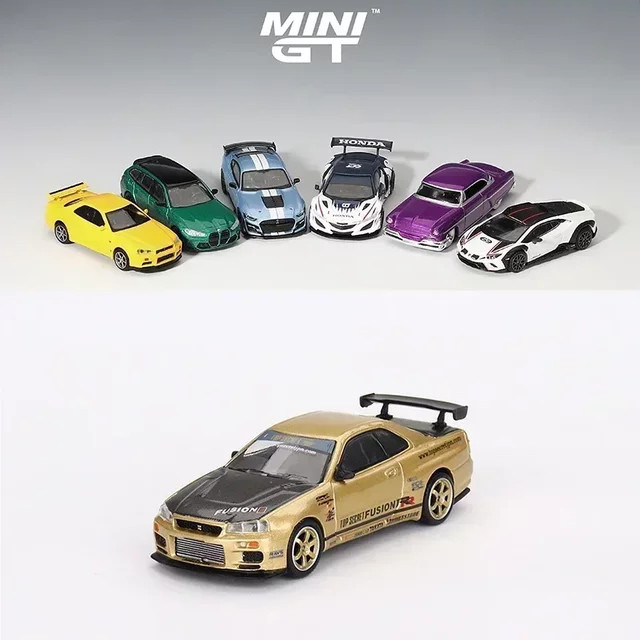 MINIGT Diecast Metall Modellauto 1:64 Spielzeugfahrzeug in Gold/Mehrfarbig - Bild 1