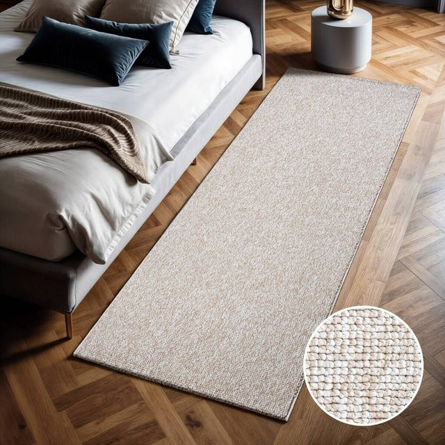 Sanat Teppich LORA PLUS in Beige mit modernem Design aus Polyester, Breite: 80 cm, Länge: 200 cm - Bild 1