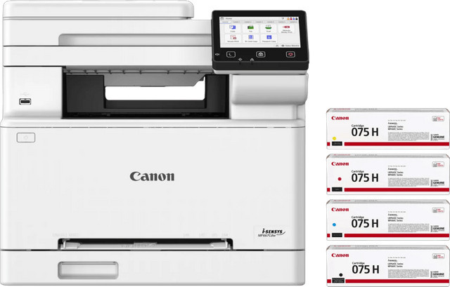 Canon i-SENSYS MF667 CDW Laserdrucker in Weiß inklusive XL-Toner-Ersatzset mit Druck-, Scan-, Kopier- und Faxfunktion sowie Wi-Fi - Bild 1