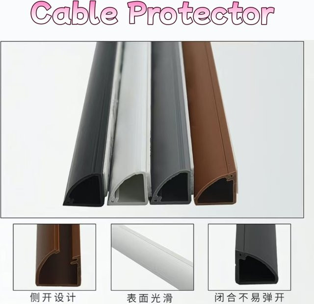 V-förmiger Kabelkanal aus PVC als Kabelorganisator und Wand-Eckkanal in Grau, 2 m x 1 m - Bild 1