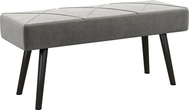 HOMCOM Polsterbank in Samtoptik mit X-Muster, grau, B/T/H: 100 x 36 x 45 cm - Bild 1