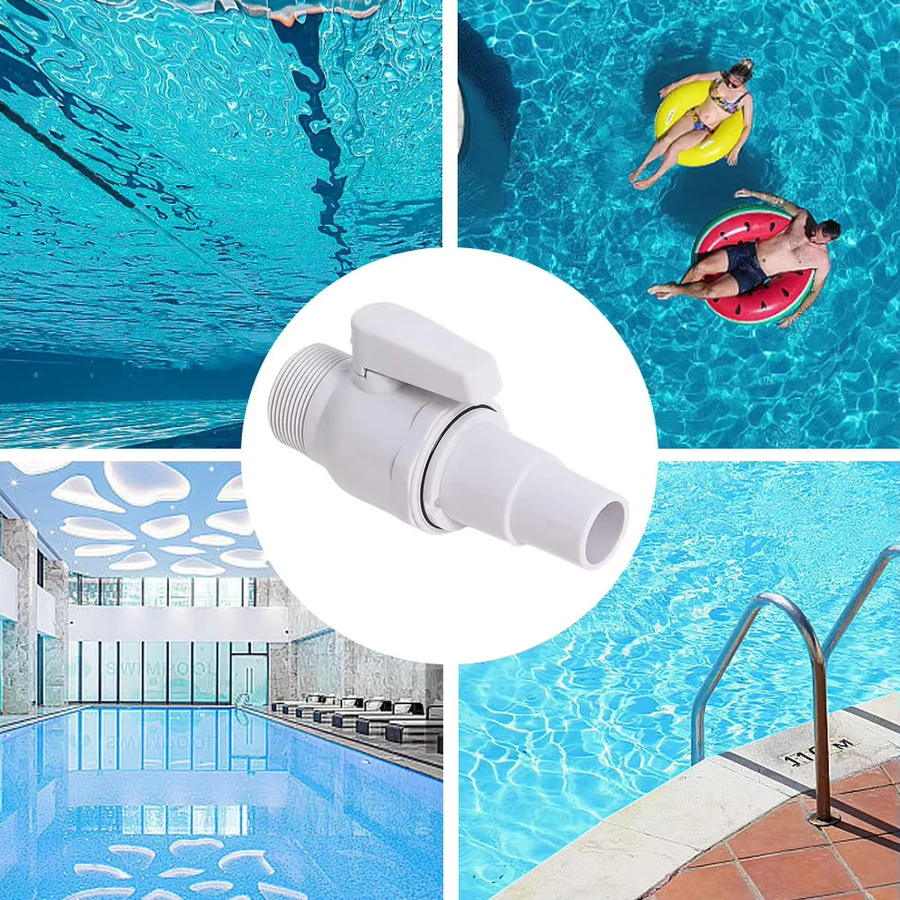 JOCESTYLE 2-Wege-Kugelhahn bidirektional in Weiß zur Wasserdurchflussregelung für Pool und Schwimmbad - Bild 2
