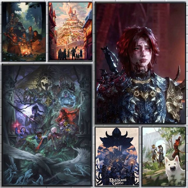 Baldurs Gate 3 Poster selbstklebender Papierdruck Multicolour - Bild 1