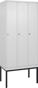 C+P Spind Classic PLUS Spind mit 3 Abteilen, Gestell mit Zylinderschloss und 4 Garderobenhaken, H x B x T: 212 x 90 x 50 cm - Bild 1