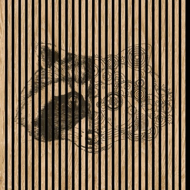 FN Acustico Akustikplatte Raccoon Bunt aus PET und MDF mit Klebefolie B/H/T: 113,3 x 19,5 x 119,5 cm - Bild 1