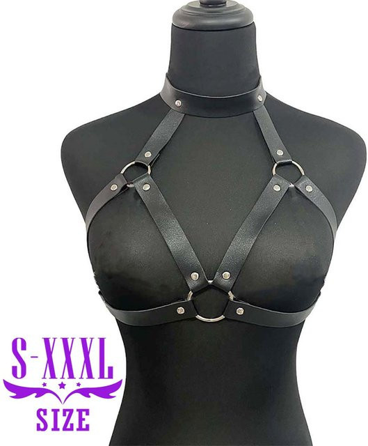 YIRAN Gürtel, Punk Brustgeschirr, PU-Leder, XL, grau, Damen - Bild 1